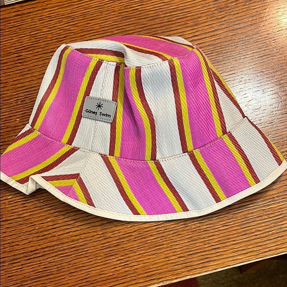 Anthropologie Gunes Swim Striped Bucket Hat Vibrant Colors
